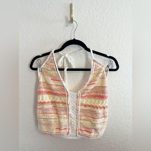 NWT Wendy Wurtzburger/ Marcella Volini Anthropologie Crochet Halter Top L - Picture 4 of 11
